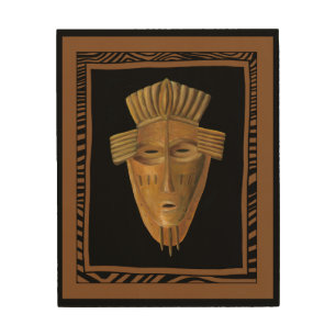 African Mask Painting by Chariklia Zarris Wood Wall Decor