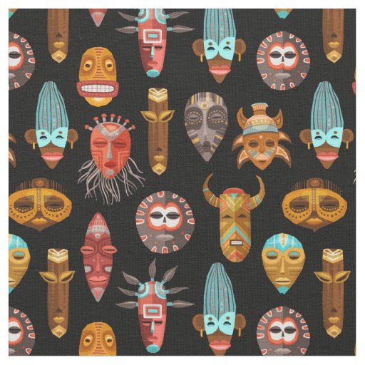 African Masks Fabric
