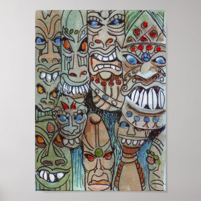 African Masks to ward off evil spirits Poster Zazzle