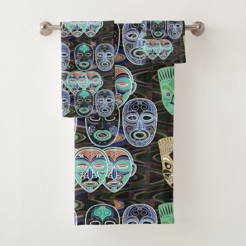African Masks V1 Bath Towel Set
