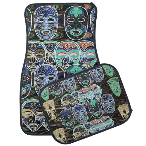 African Masks V1 Car Floor Mat