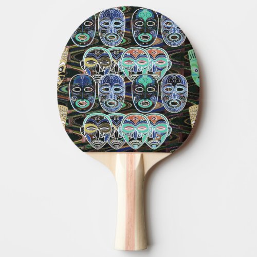 African Masks V1 Ping Pong Paddle