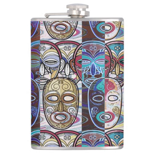 African Masks V2 Flask