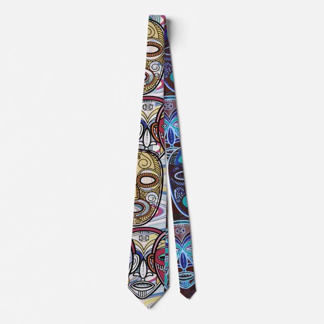 African Masks V2 Neck Tie (Front)