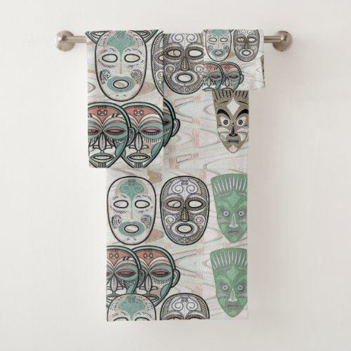 African Masks V5 Bath Towel Set