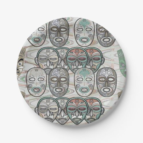 African Masks V5 Paper Plates