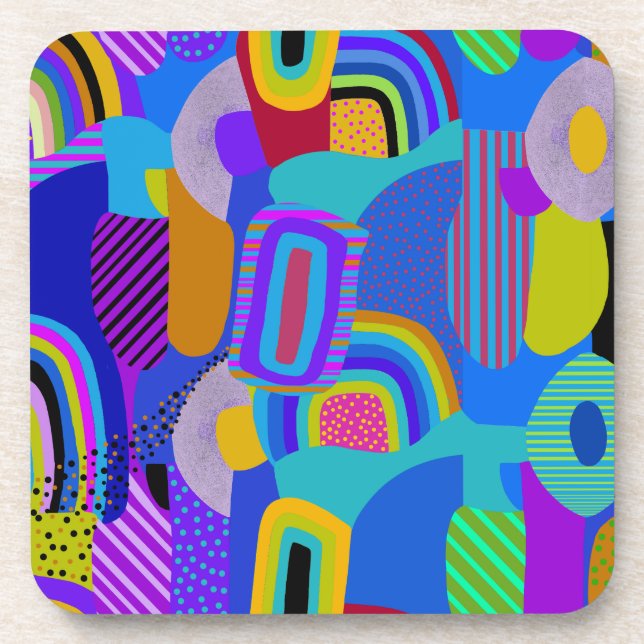 African Maximalist Landscape Map Beverage Coaster (Front)