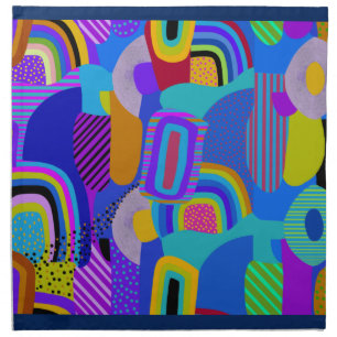 African Maximalist Landscape Map Cloth Napkin