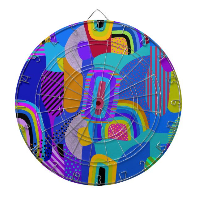 African Maximalist Landscape Map Dart Board (Front)