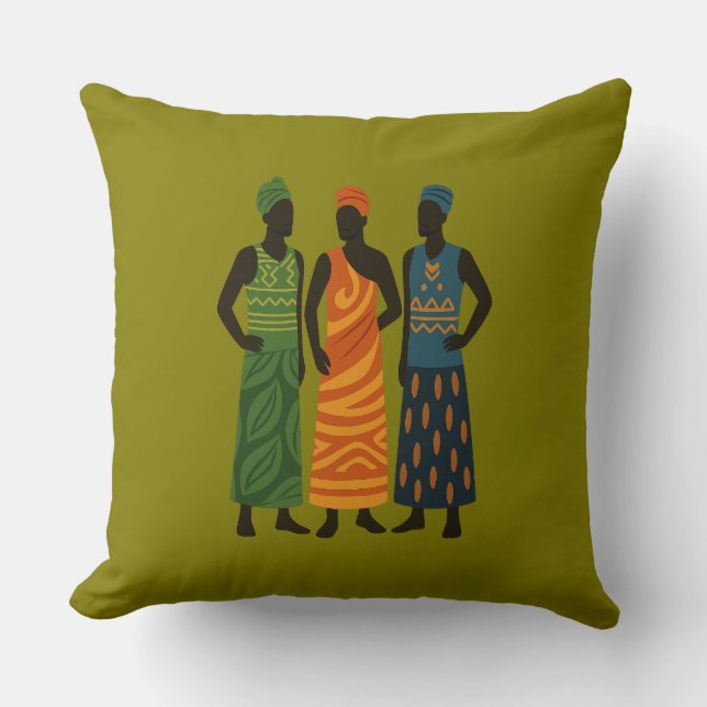 African Men Throw Pillow (Front)