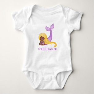African Mermaid Ocean Baby Shower Baby Bodysuit