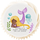 African Mermaid Ocean Baby Shower Edible Frosting Rounds
