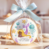 African Mermaid Ocean Baby Shower Sugar Cookie
