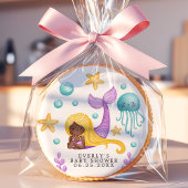 African Mermaid Ocean Baby Shower Sugar Cookie