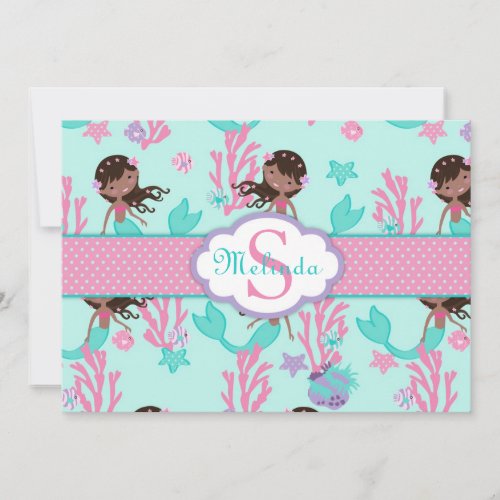 African Mermaid Thank You Card