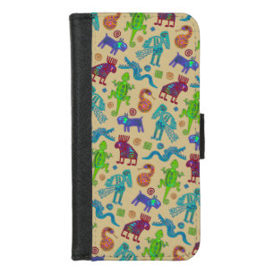 African Mexican Culture Primitive Tribal Pattern 1 iPhone 8/7 Wallet Case