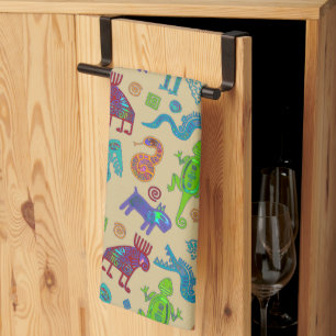 African Mexican Culture Primitive Tribal Pattern 1 Kitchen Towel