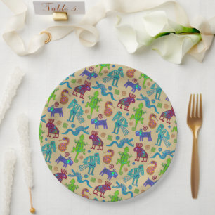 African Mexican Culture Primitive Tribal Pattern 1 Paper Plates
