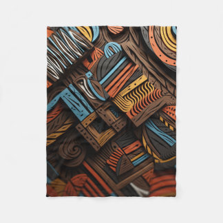 African Mosaic: Color Weaving Fleece Blanket