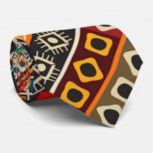 African Motif Colorful Decorative Pattern Design Neck Tie