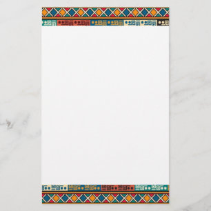 African Motif Colorful Decorative Pattern Design Stationery