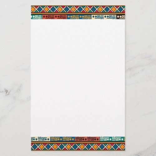 African Motif Colorful Decorative Pattern Design Stationery