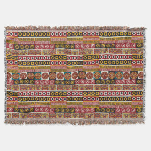 African Motif Colorful Decorative Pattern Design Throw Blanket