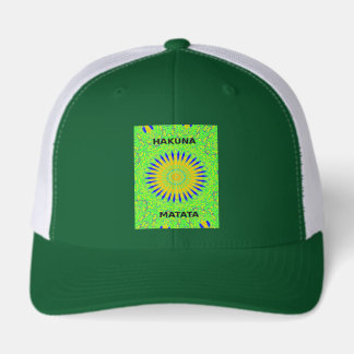 African Motif Design in Green and Gold Art Print