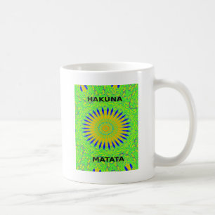 African Motif Design in Green and Gold Art Print Coffee Mug