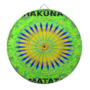 African Motif Design in Green and Gold Art Print Dartboard