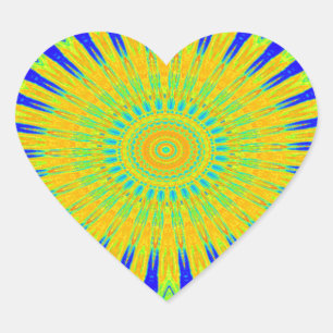 African Motif Design in Green and Gold Art Print Heart Sticker