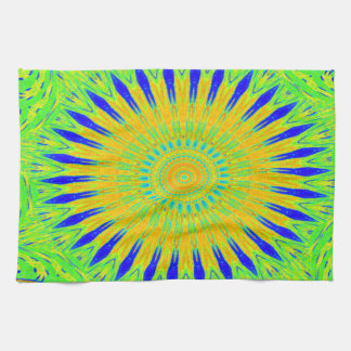 African Motif Design in Green and Gold Art Print Kitchen Towel