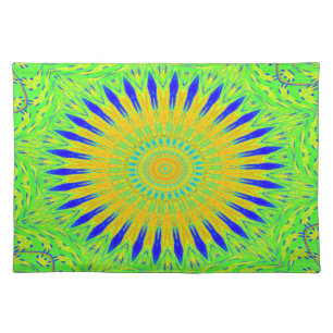 African Motif Design in Green and Gold Art Print Placemat