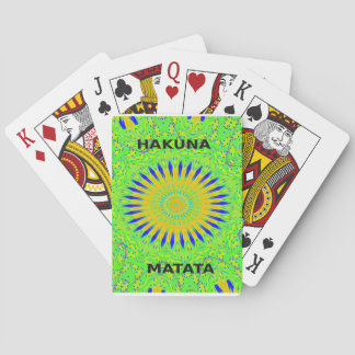 African Motif Design in Green and Gold Art Print Poker Cards
