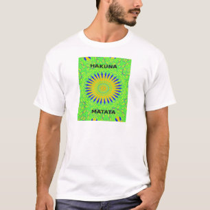African Motif Design in Green and Gold Art Print T-Shirt