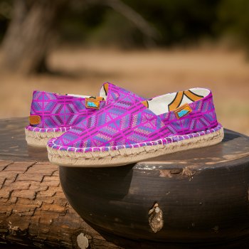 African Motif Fabric Textile Pattern Beach Summer Espadrilles by wheresmymojo at Zazzle