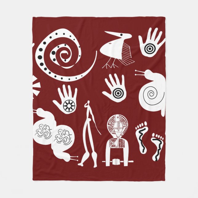 African motifs abstract tribal art fleece blanket (Front)