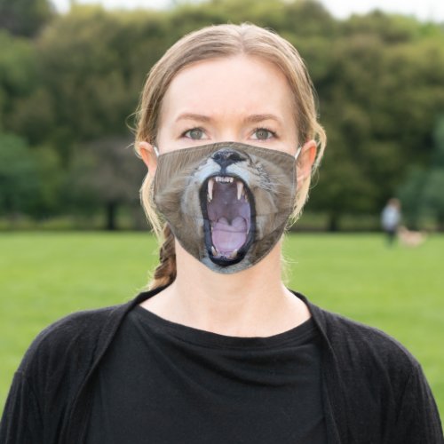 African Mountain Lion Growling ZKOA Protection Adult Cloth Face Mask