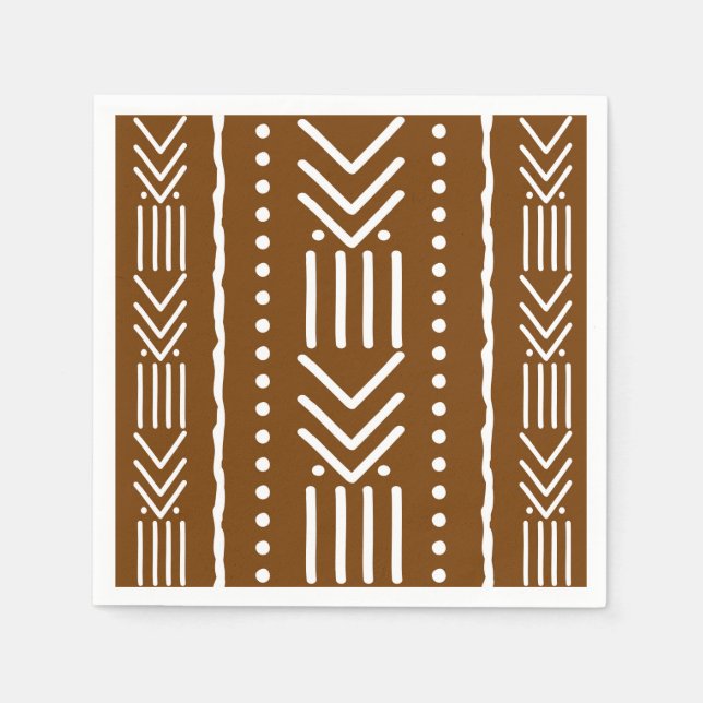 African Mud Cloth Bogolan Designer Paper Napkins (Front)