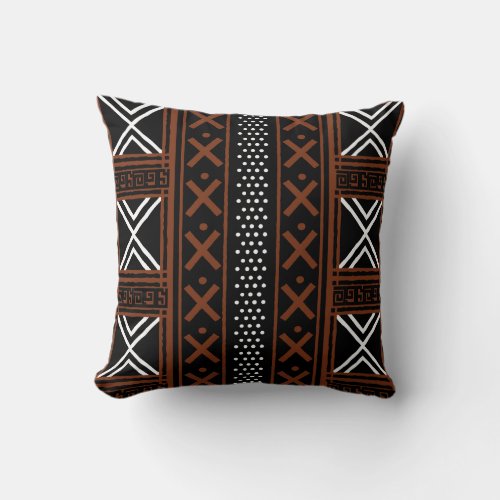 African Mud Cloth Bogolan Pillow