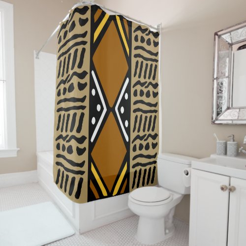 African Mud Cloth Design Decorative Shower Curtain