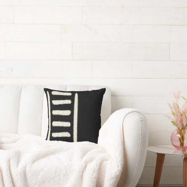 African Mud Cloth Motif Throw Pillow (Couch)