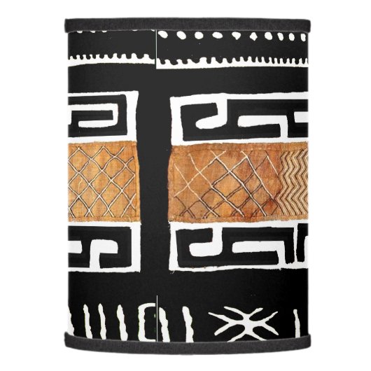 African Mud Cloth Pattern Lamp Shade (Left)