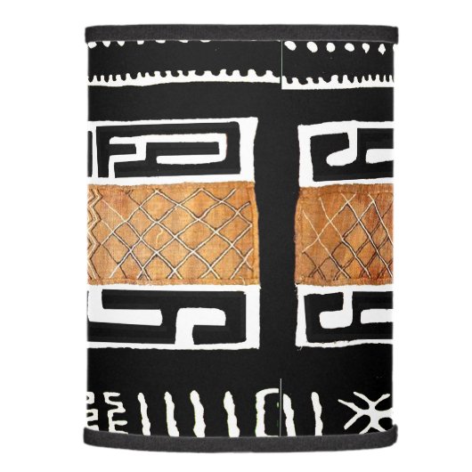 African Mud Cloth Pattern Lamp Shade (Right)