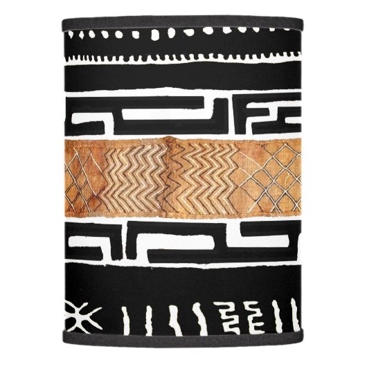 African Mud Cloth Pattern Lamp Shade (Front)
