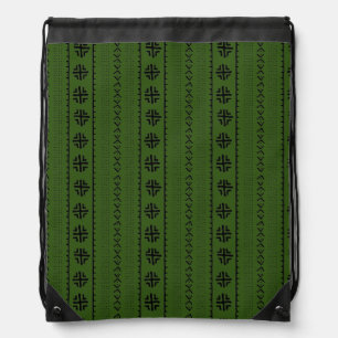 African Mud Cloth Print Drawstring Backpack