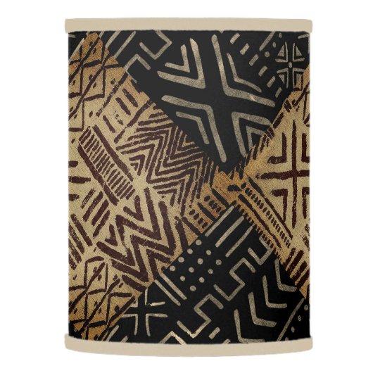 African Mud Cloth Print  Lamp Shade (Left)