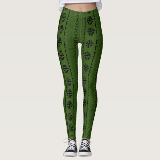 African Mud Cloth Print Leggings