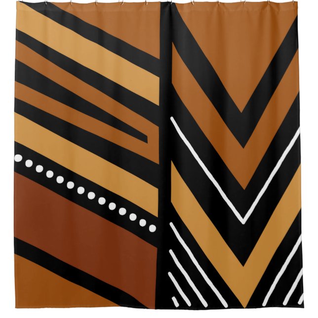 African  Mud Cloth Shower Curtain Design (Front)
