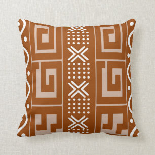 African Mudcloth Bogolan Fabric Design Throw Pillo Pillow